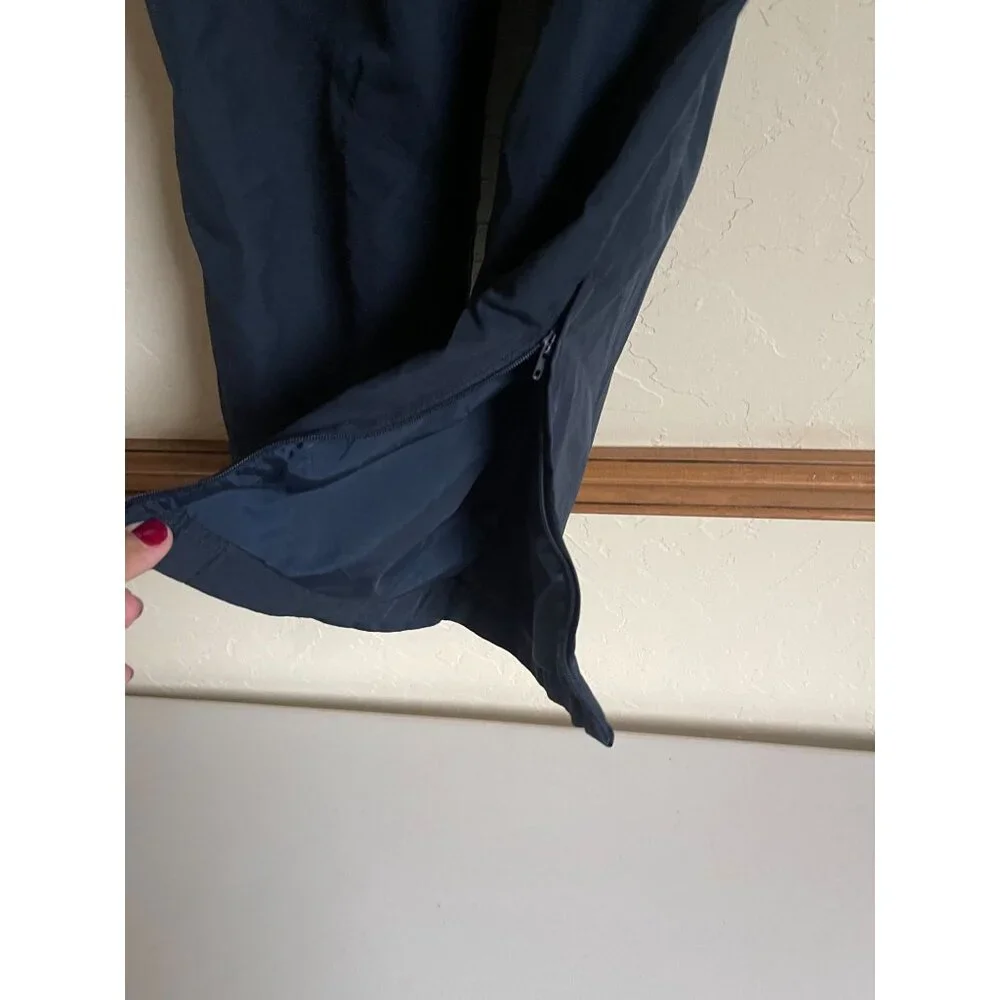 Nike Size Medium Navy Blue Nylon Pants Athletic Ankle Zip Straight Leg - Picture 5 of 7
